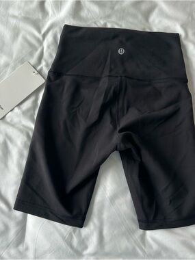lululemon athletica Black High-Waist Bike Shorts WUNDER TRAIN HR 8” SHORT